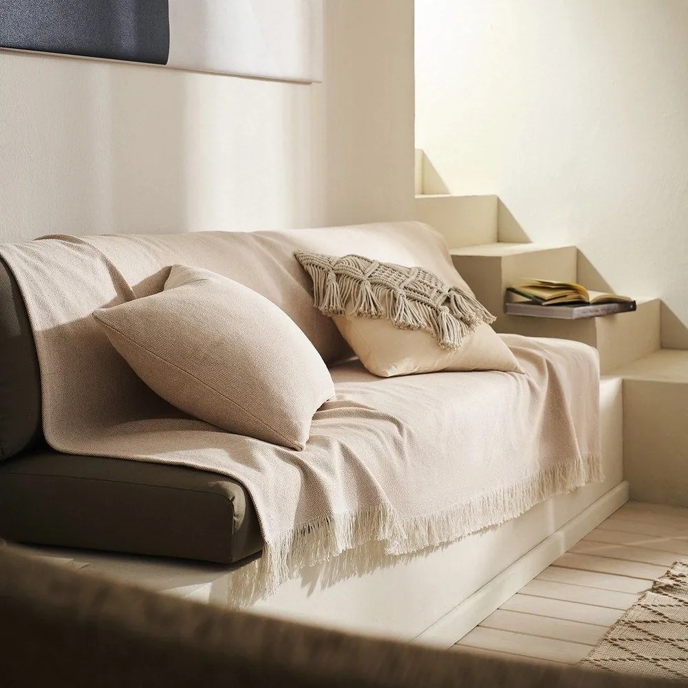 Ριχτάρι Extra Lange Mewa 182 Wet Sand Beige Gofis Home Πολυθρόνα 220x170cm 100% Βαμβάκι