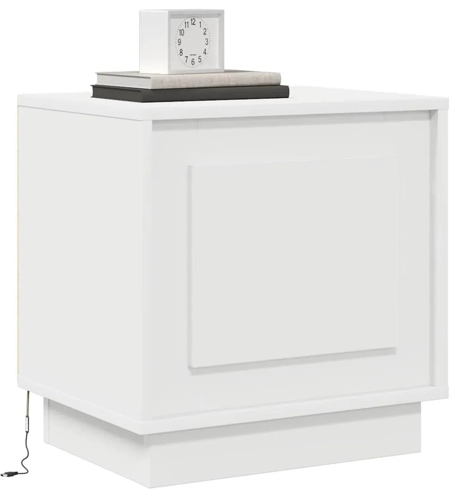 vidaXL Κομοδίνο με 2 pcs Λευκό 44 x 34.5 x 45 εκ Επεξεργασμένο ξύλο