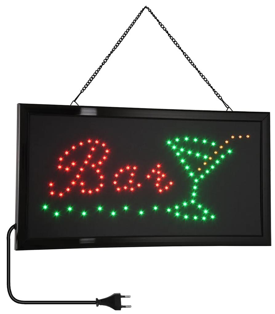 GloboStar® 75690 Φωτιστικό Ταμπέλα LED Σήμανσης BAR WITH COCTAIL με Πρίζα AC 230V Μ48xΠ25xΥ2cm