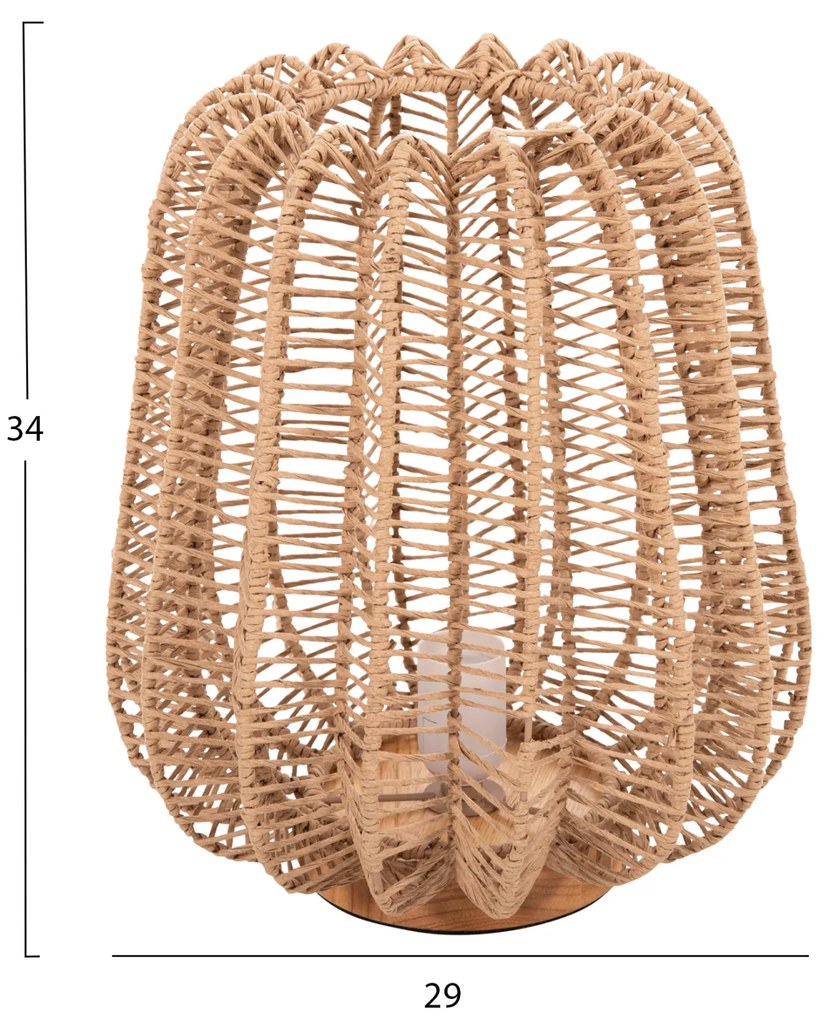 ΕΠΙΤΡΑΠΕΖΙΟ ΦΩΤΙΣΤΙΚΟ HM4350 ΜΕΤΑΛΛΟ ΜΕ PAPER ROPE ΣΕ ΦΥΣΙΚΟ Φ29Χ34Υεκ.