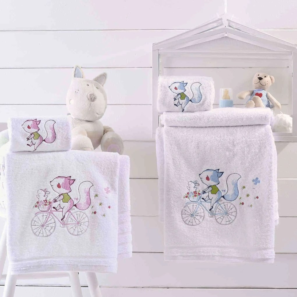 Πετσέτες Σετ Clunny Ροζ 2τμχ. Ρυθμός Towels Set 100% Βαμβάκι