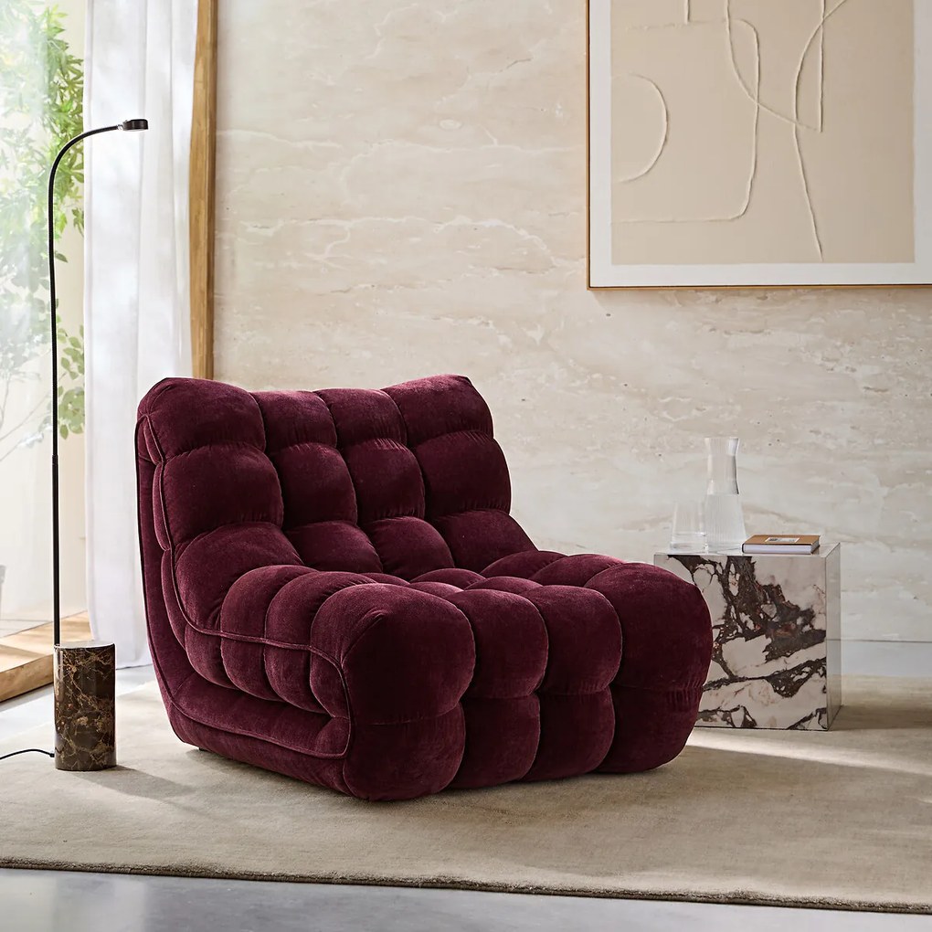 Καπιτονέ πολυθρόνα από βελούδινο chenille, Jud