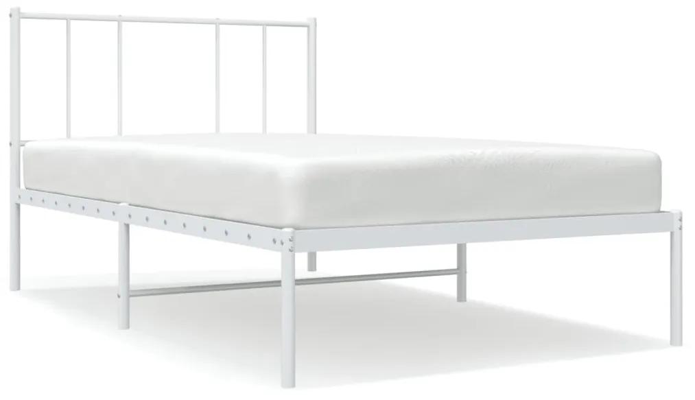 vidaXL Πλαίσιο Κρεβατιού με Κεφαλάρι Λευκό 80 x 200 εκ. Μεταλλικό