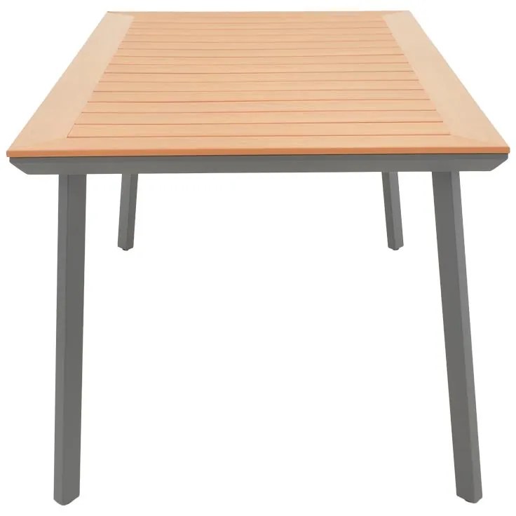 Τραπέζι Griffith Ανθρακί αλουμίνιο και plywood σε φυσική απόχρωση 160x80x74εκ 160x80x74 εκ.