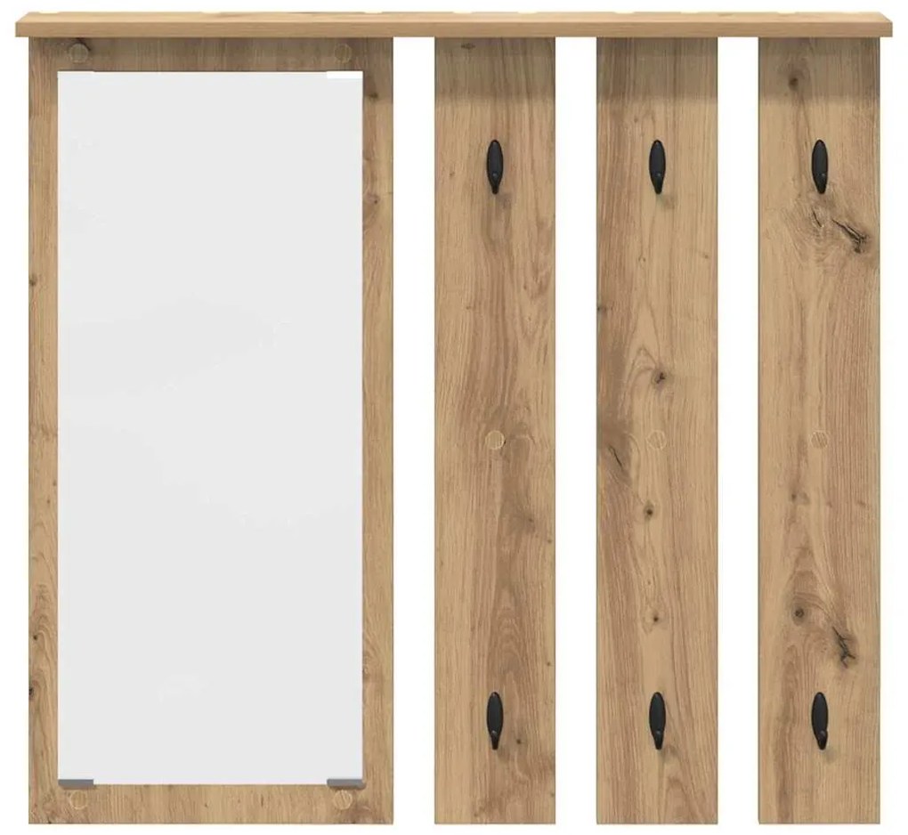 vidaXL Τοίχου Κρεμάστρα με ράφι artisan δρυς 84 x 10 x 80 εκ.