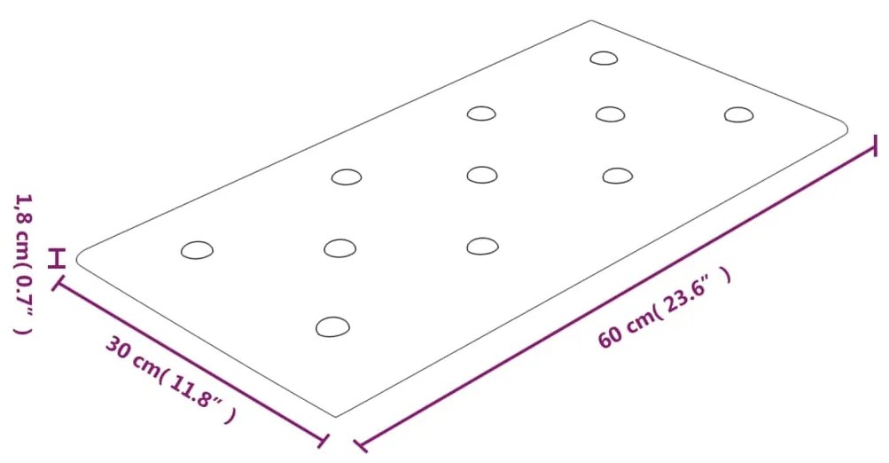 Πάνελ Τοίχου 12 τεμ. Καπουτσίνο 60 x 30 εκ. 2,16 μ² Συνθ. Δέρμα - Καφέ