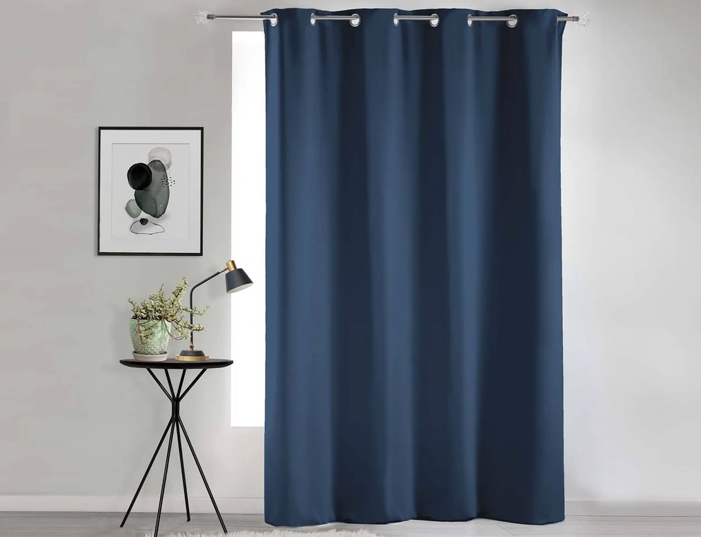 Κουρτίνα Συσκότισης Occult Douceur d'intérieur με τρουκς και διαστάσεις 135x280cm - Navy Blue