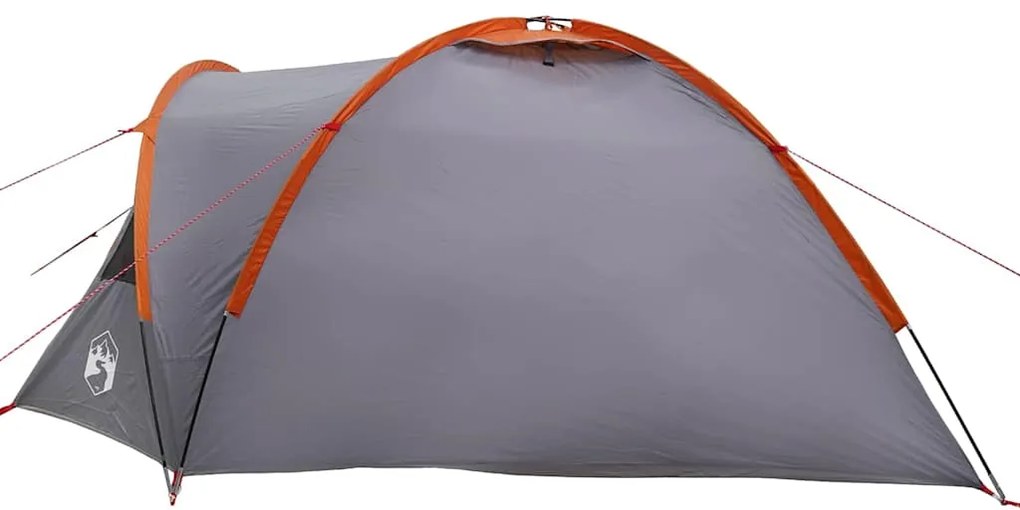 vidaXL Σκηνή Camping με στέγη Γκρι και πορτοκαλί 308 x 268 x 130 εκ.