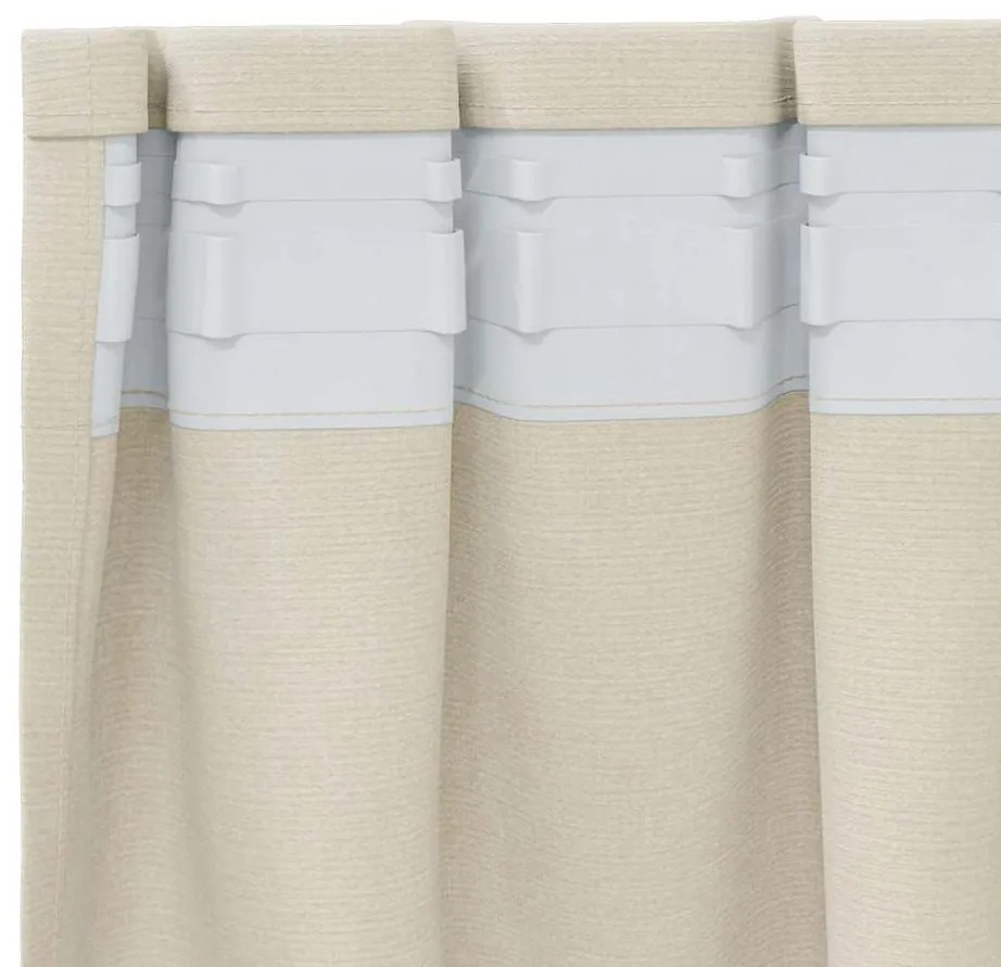 vidaXL Κουρτίνες με κουρτίνες 2 pcs Κρεμ 140 x 225 cm Βελούδο