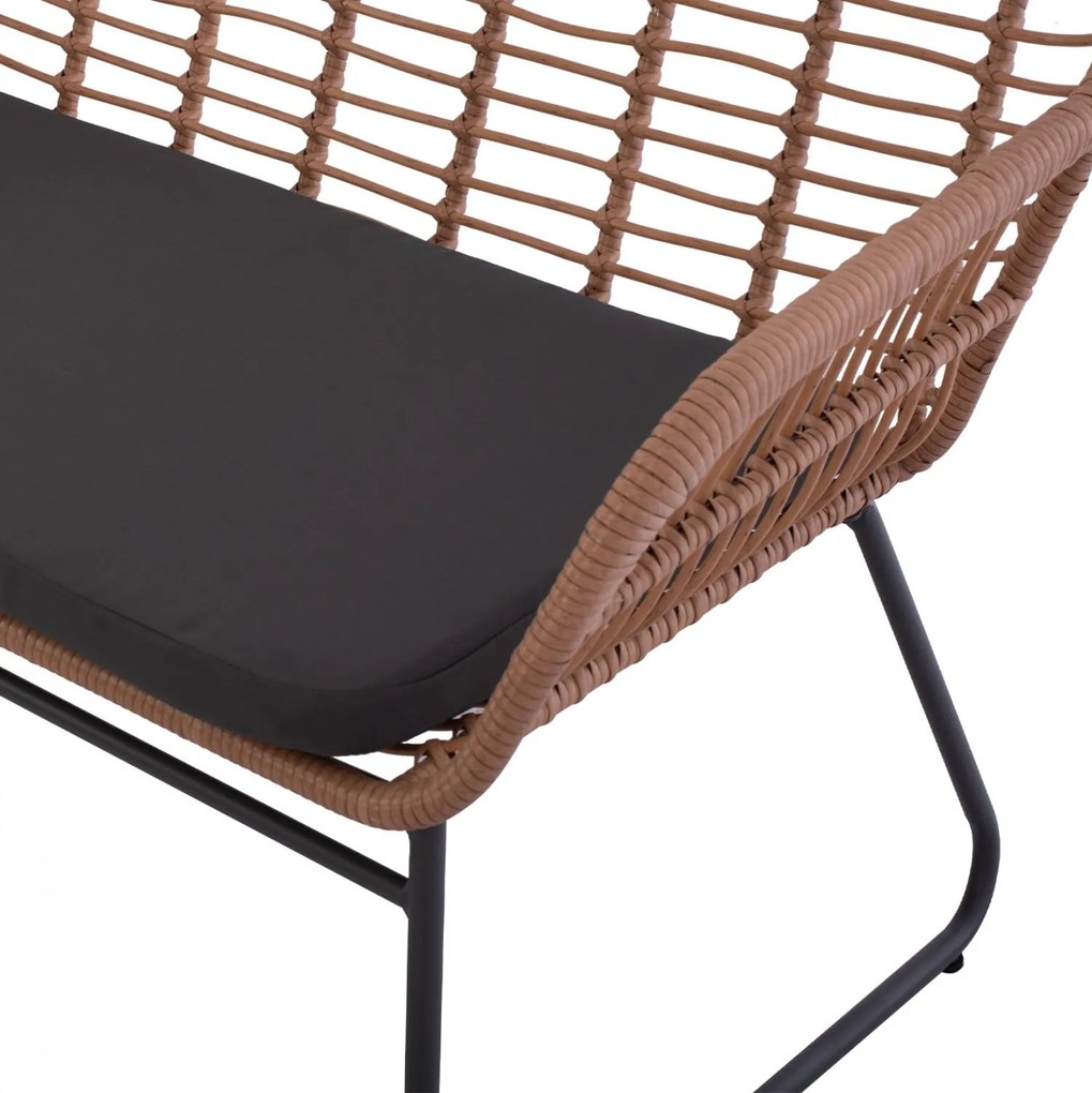 Σετ Κήπου Σαλόνι HM5530 4 τεμ Γκρί Μέταλλο με Μπέζ Wicker