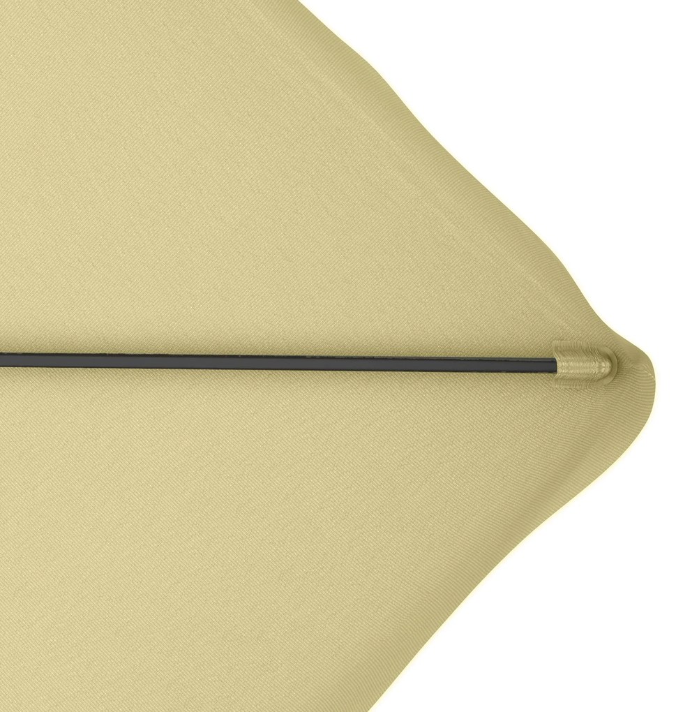 Outsunny Ομπρέλα κήπου, ομπρέλα κονσόλας, διακοσμητική άκρη, αεριζόμενη κορυφή, μεταλλικό πλαίσιο, 2,4x2,4x2,6m, Μπεζ