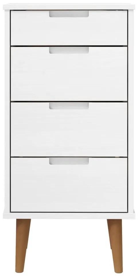 vidaXL Συρταριέρα MOLDE Λευκή 40 x 35 x 82 εκ. από Μασίφ Ξύλο Πεύκου