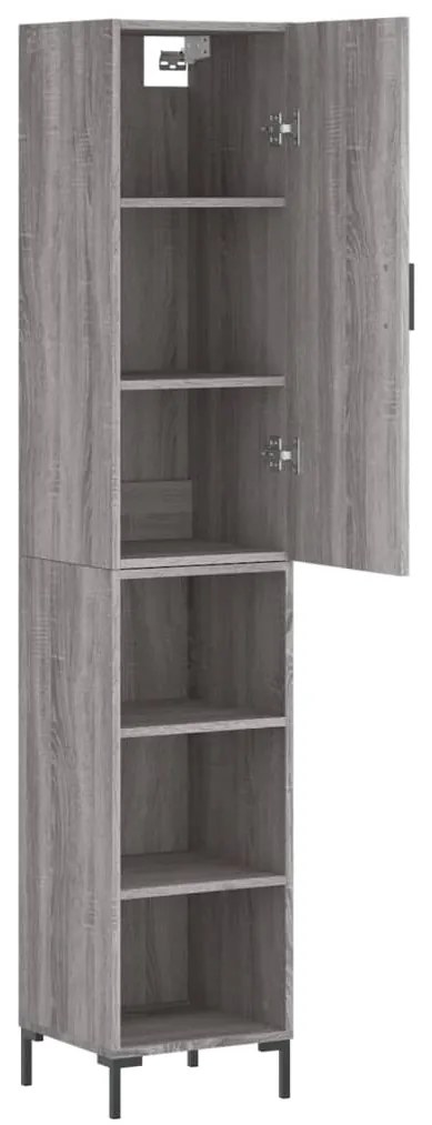 vidaXL Μπουφές Sonoma Γκρι 34,5 x 34 x 180 εκ. από Επεξεργασμένο Ξύλο
