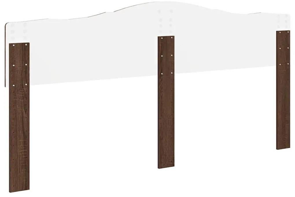 vidaXL Κεφαλάρι με κεφαλάρι Καφέ δρυς 180 cm Επεξεργασμένο ξύλο