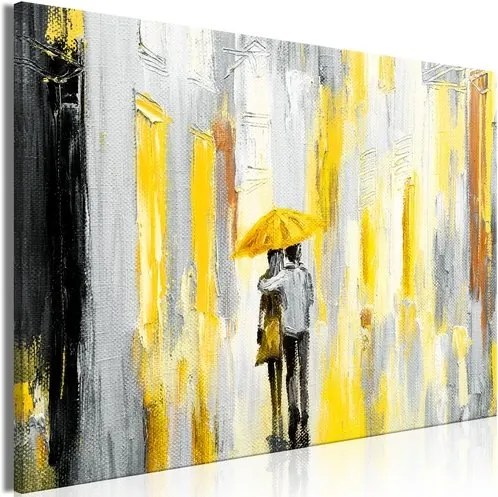 Πίνακας - Umbrella in Love (1 Part) Wide Yellow - 90x60