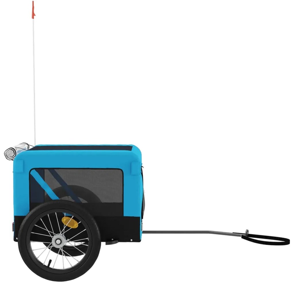 vidaXL Τρέιλερ Ποδηλάτου Κατοικίδιων Μπλε/Μαύρο Ύφασμα Oxford/Σίδηρος