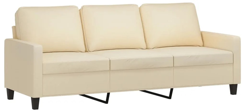 vidaXL Πολυθρόνες Σετ 3 Τεμαχίων Κρεμ από Ύφασμα με Μαξιλάρια