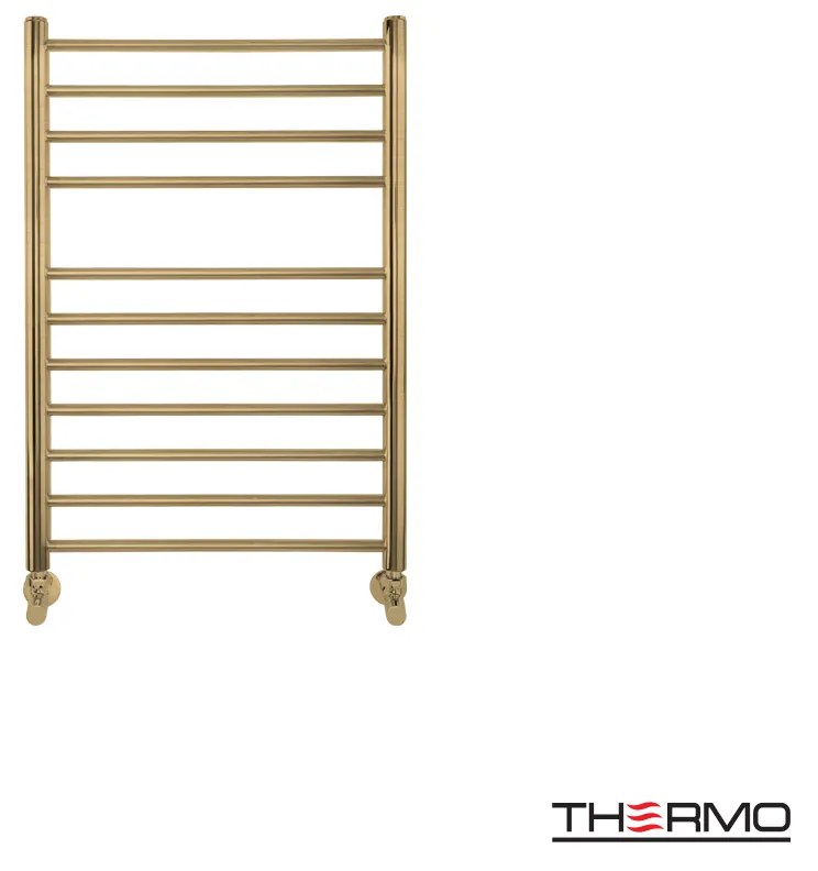 Thermo Bellavia Θερμαινόμενη πετσετοκρεμάστρα 75x50cm Brushed Gold ΔΕΝ ΠΕΡΙΛΑΜΒΑΝΤΟΝΤΑΙ ΔΙΑΚΟΠΤΕΣ &amp; ΑΝΤΙΣΤΑΣΕΙΣ