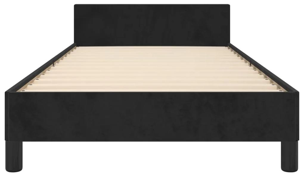 vidaXL Πλαίσιο Κρεβατιού με Κεφαλάρι Μαύρο 90x190 εκ. Βελούδινο
