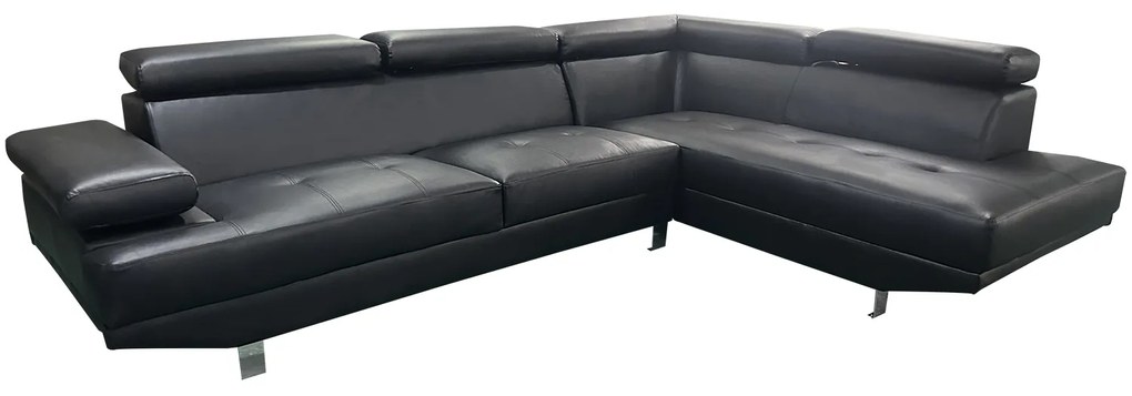 Καναπές Γωνιακός ArteLibre MASAL Μαύρο PU 280x185x85cm