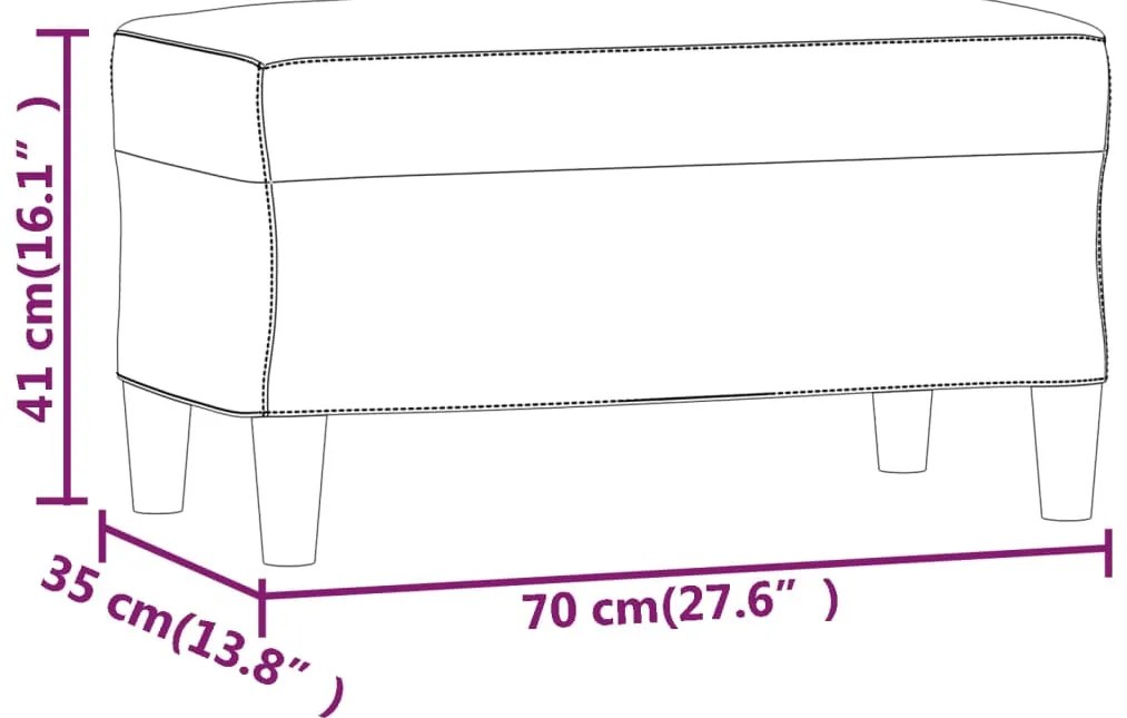 vidaXL Πάγκος Ανοιχτό Κίτρινο 70 x 35 x 41 εκ. Υφασμάτινος