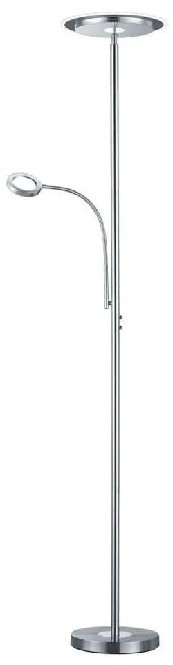Φωτιστικό Δαπέδου Ackbar R42752107 1x18W & 1x4W Led Φ31cm 182cm Nickel Mat RL Lighting Μέταλλο