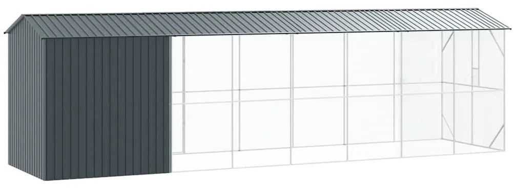 vidaXL Κλουβί πουλιών  με επέκταση σε ανθρακί, 210 x 838 x 247 εκ. από ατσάλι