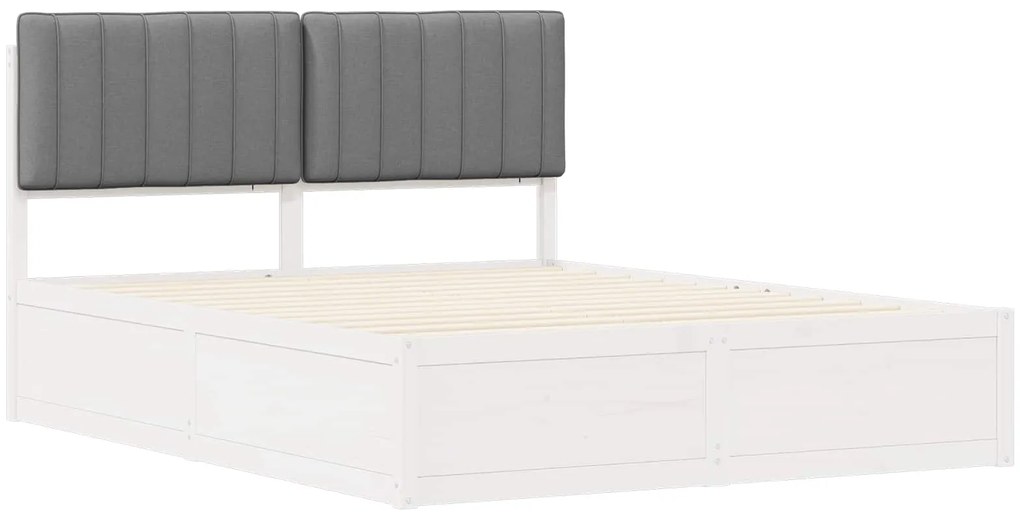 vidaXL Σκελετός Κρεβατιού με Επενδεδυμένο Κεφαλάρι Ανοιχτό γκρι