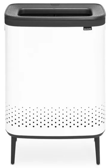 Καλάθι πλυσίματος Brabantia Bo 1004176, 2x45 l, Πλήρωση χωρίς άνοιγμα, οπές εξαερισμού, ρυθμιζόμενα πόδια, Λευκό