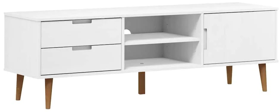 vidaXL Έπιπλο Τηλεόρασης MOLDE Λευκό 158x40x49 εκ. Μασίφ Ξύλο Πεύκου