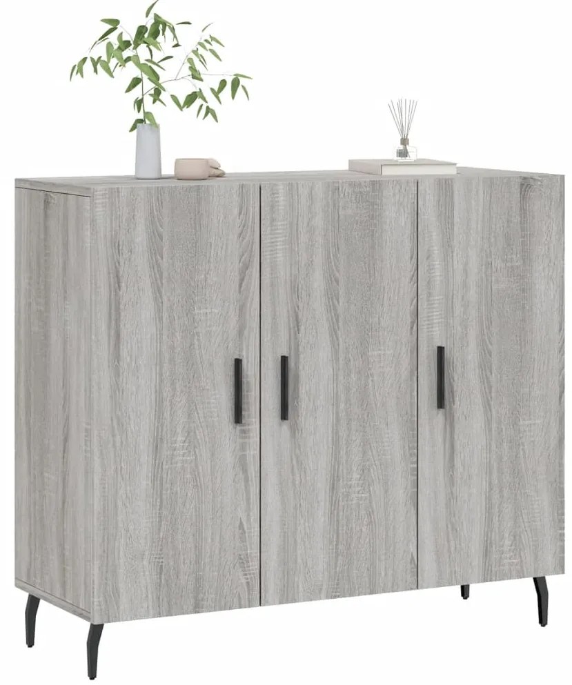 vidaXL Ντουλάπι Γκρι Sonoma 90 x 34 x 80 εκ. από Επεξεργασμένο Ξύλο
