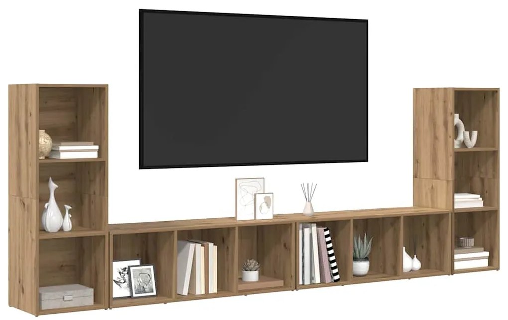 vidaXL Ντουλάπι TV 4 pcs artisan δρυς 37 x 35 x 107.5 εκ