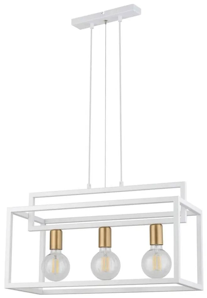 Φωτιστικό Οροφής-Ράγα Vigo 3 32442 26x58x80cm 3xE27 60W White-Gold Sigma Lighting