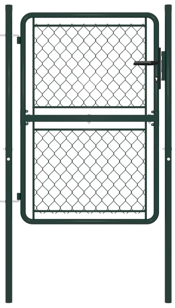 vidaXL Πόρτα Κήπου Πράσινη Ατσάλινη 100x125 εκ.