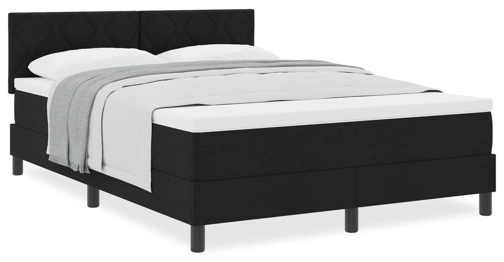 vidaXL Κρεβάτι με στρώμα Μαύρο 140x190 εκ Υφάσματος