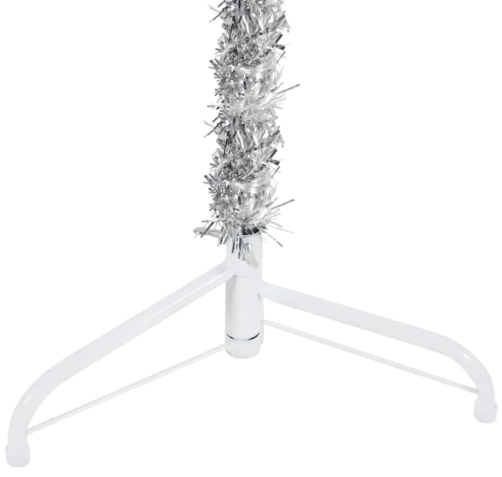 vidaXL Χριστουγεννιάτικο Δέντρο Τεχνητό Μισό Με Βάση Ασημί 120 εκ.