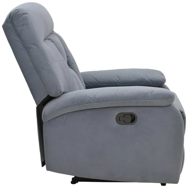 Πολυθρόνα relax με μηχανισμό massage Terpsi γκρι βελούδο 80x94x100εκ 80x94x100 εκ.