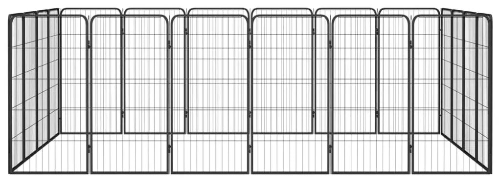 vidaXL Κλουβί Σκύλου 20 Πάνελ Μαύρο 50x100 εκ. Ατσάλι με Βαφή Πούδρας