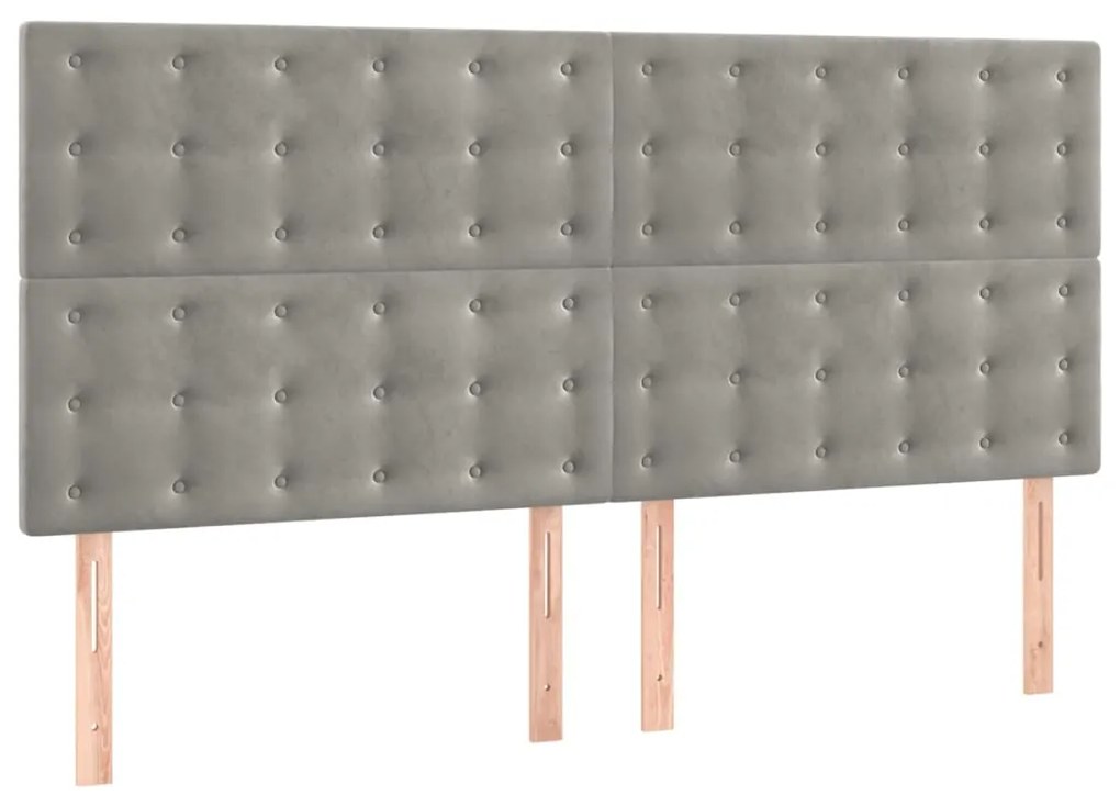 vidaXL Κεφαλάρια Κρεβατιού 4 τεμ. Αν. Γκρι 80 x 5 x 78/88εκ.Βελούδινο