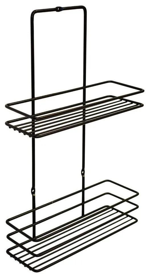 Ραφιέρα μπάνιου 2 ράφια Nextdeco μαύρη Υ37x8x23εκ.