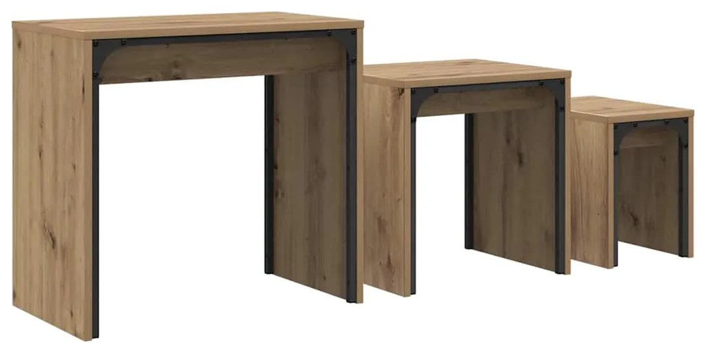 vidaXL Φωτιστικό Τραπεζάκι 3 pcs artisan δρυς 60 x 35 x 56 εκ.