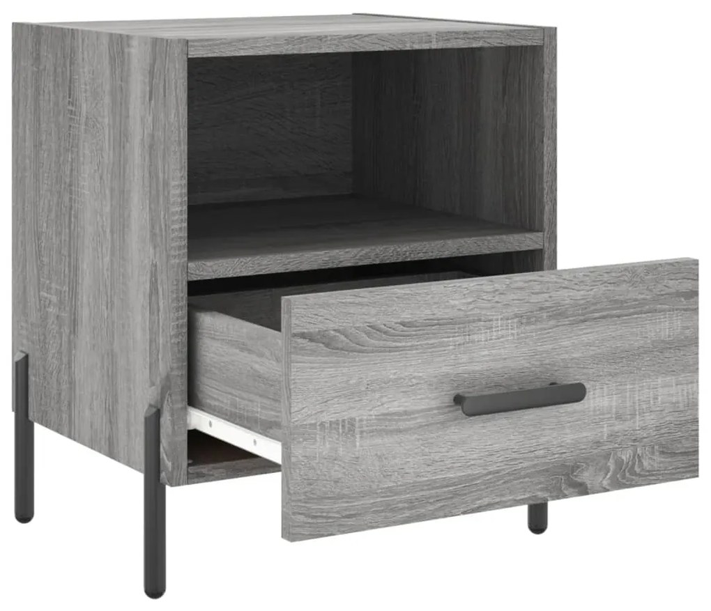 vidaXL Κομοδίνα 2 τεμ. Γκρι Sonoma 40 x 35 x 47,5 εκ. Επεξεργ. Ξύλο