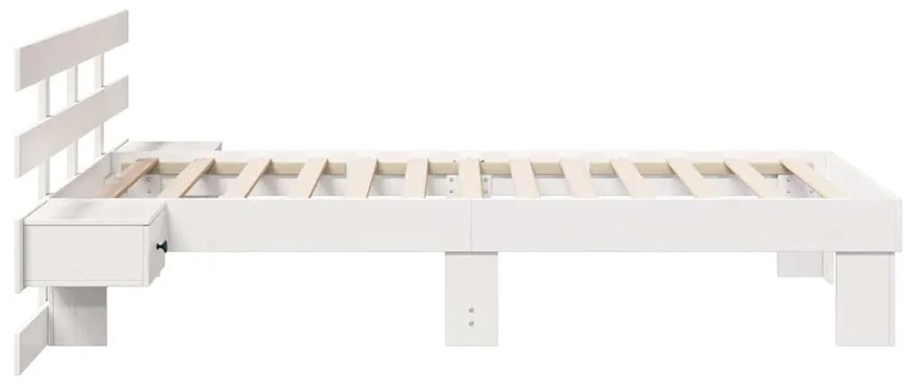 vidaXL Σκελετός Κρεβατιού Λευκό 75 x 190 cm Μασίφ ξύλο πεύκου