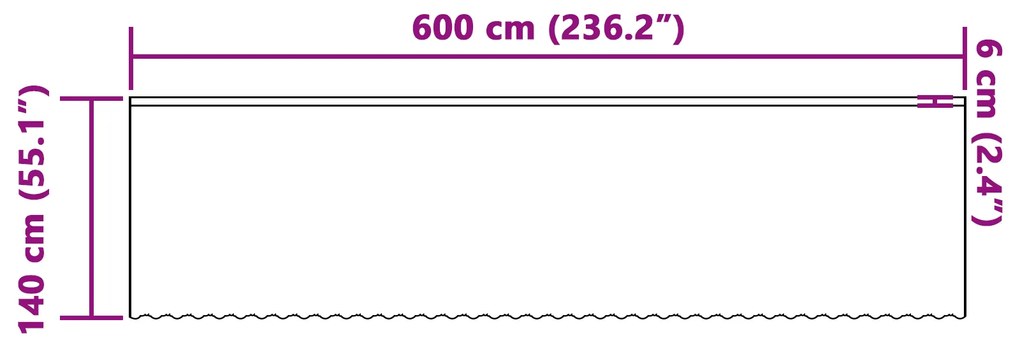 vidaXL Κουρτίνες με κουρτίνες Floral Λευκό 600 x 140 cm Πολυεστέρας