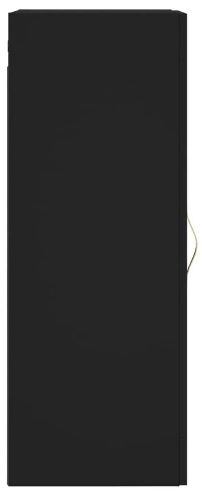Ντουλάπι Τοίχου Μαύρο 34,5 x 34 x 90 εκ. από Επεξεργασμένο Ξύλο - Μαύρο