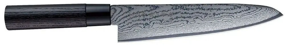 Μαχαίρι Chef Shippu Black FD-1594 21cm Από Δαμασκηνό Ατσάλι Silver-Black Tojiro Steel,Wood