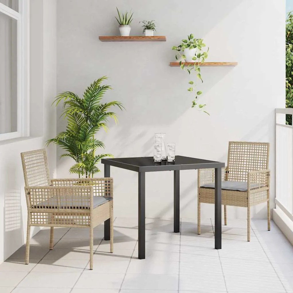 vidaXL Καρέκλα Κήπου 2 pcs Μπεζ 53 x 60 x 85εκ συνθετικό ρατάν
