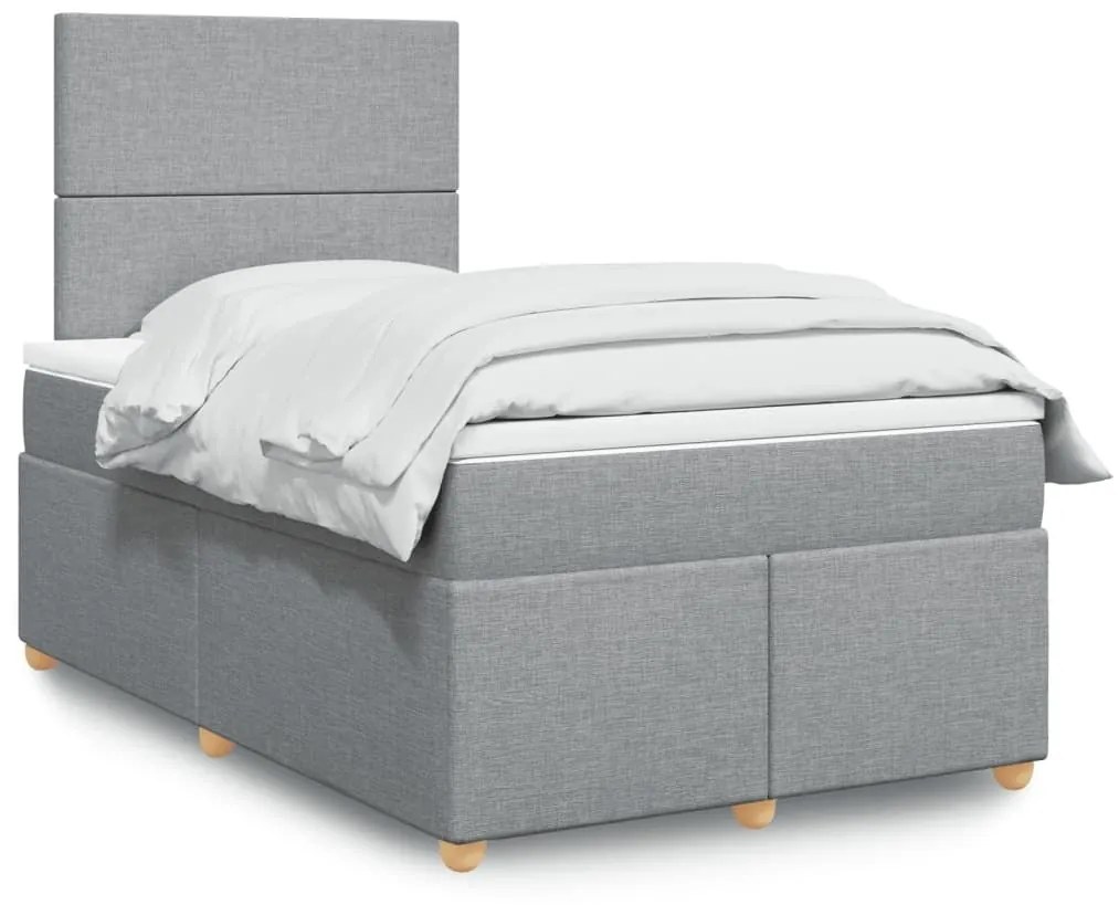 ΚΡΕΒΑΤΙ BOXSPRING ΜΕ ΣΤΡΩΜΑ ΑΝΟΙΧΤΟ ΓΚΡΙ 120X190 ΕΚ. ΥΦΑΣΜΑΤΙΝΟ 3293512