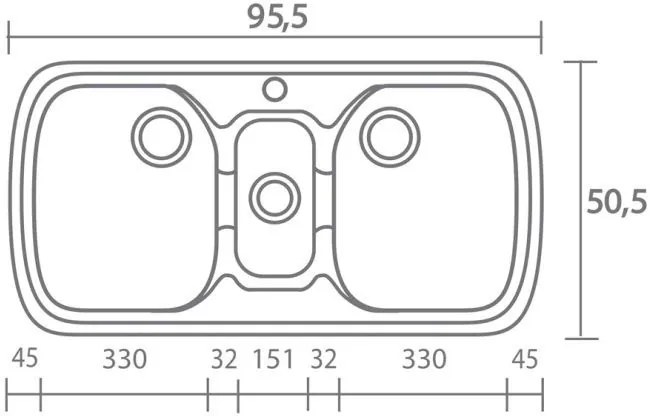 Νεροχύτης Sanitec 303-Leuko