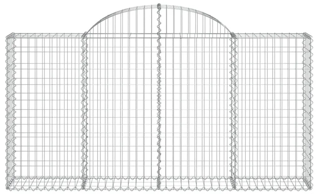 Συρματοκιβώτια Τοξωτά 13 τεμ. 200x30x100/120 εκ. Γαλβαν. Ατσάλι - Ασήμι